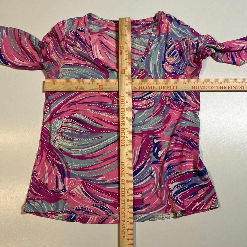 Lilly Pulitzer Sorella Henley Magenta Oh My Guava Sz S Multicolor Classic Shirt - Picture 5 of 8